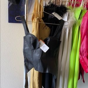 Black Leather Corset top